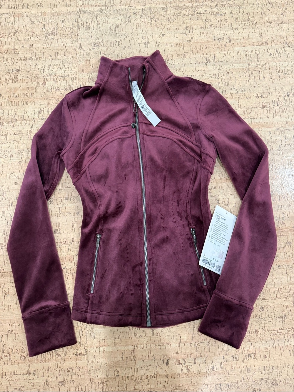 Lululemon Zip-Up Velvet Jacket in Burgundy